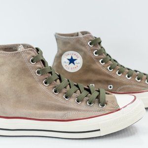 Size 9 (mens) - Converse Chuck 70 - Washed Brown / Olive / Egret